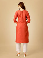 Thumbnail for Jyoti Fashion Women's Coral Cotton Blend Embroidered Kurta Pant Set - Distacart