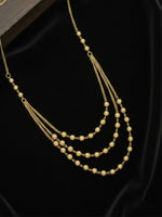 Thumbnail for NVR Women Gold Plated Artificial Beads Layered Chain - Distacart