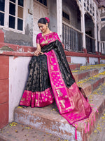Thumbnail for Shree Shyam Fashion Black Soft Silk Saree - Distacart