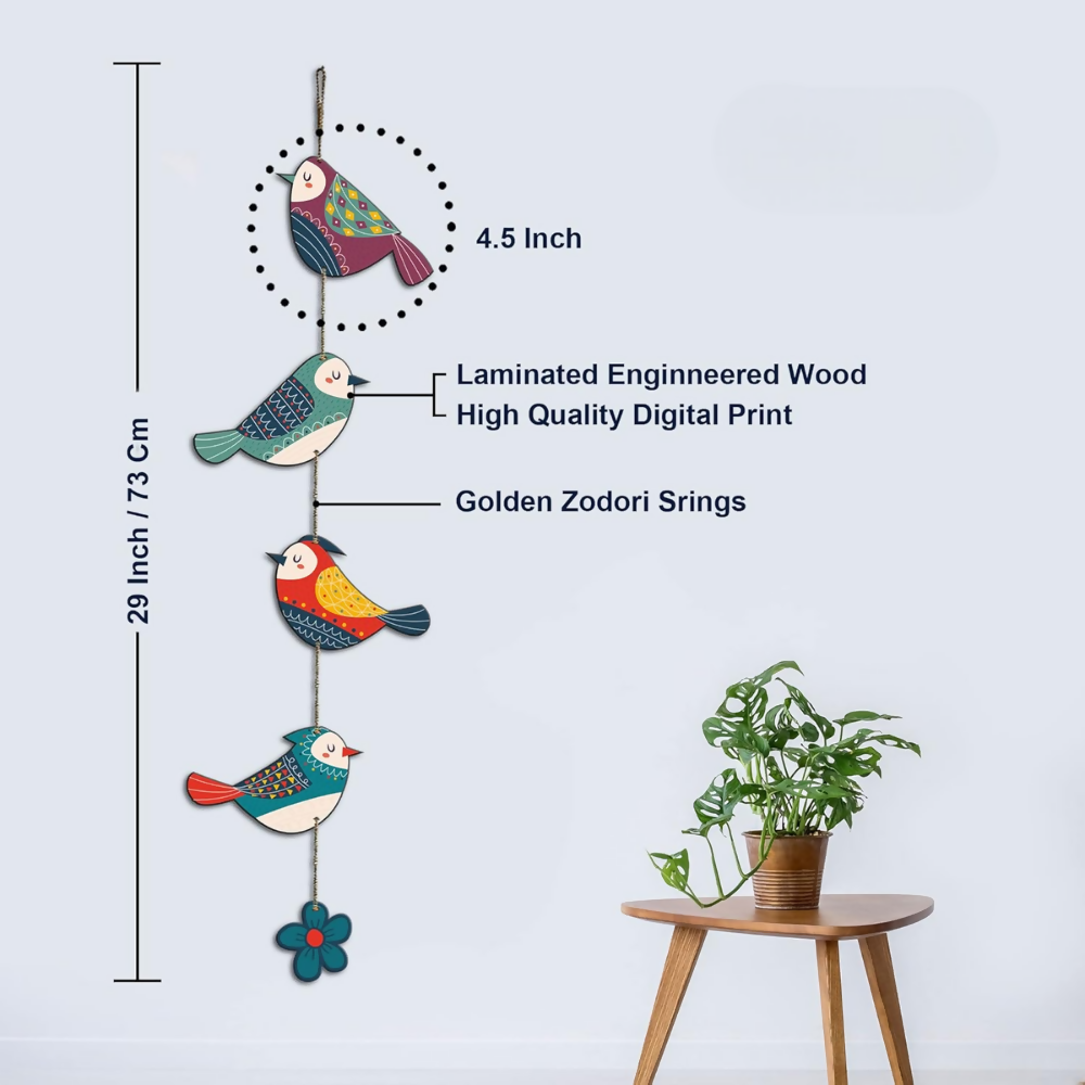 Artvibes Colorful Birds Decorative MDF Wooden Wall Art - Dista