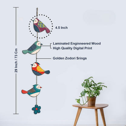 Artvibes Colorful Birds Decorative MDF Wooden Wall Art - Dista