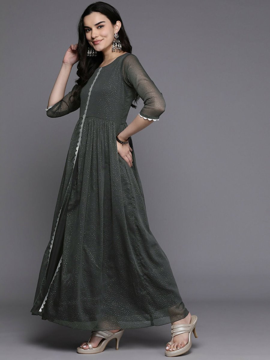 Ahalyaa Women's Traditional wear Kurta Set - Grey - Distacart