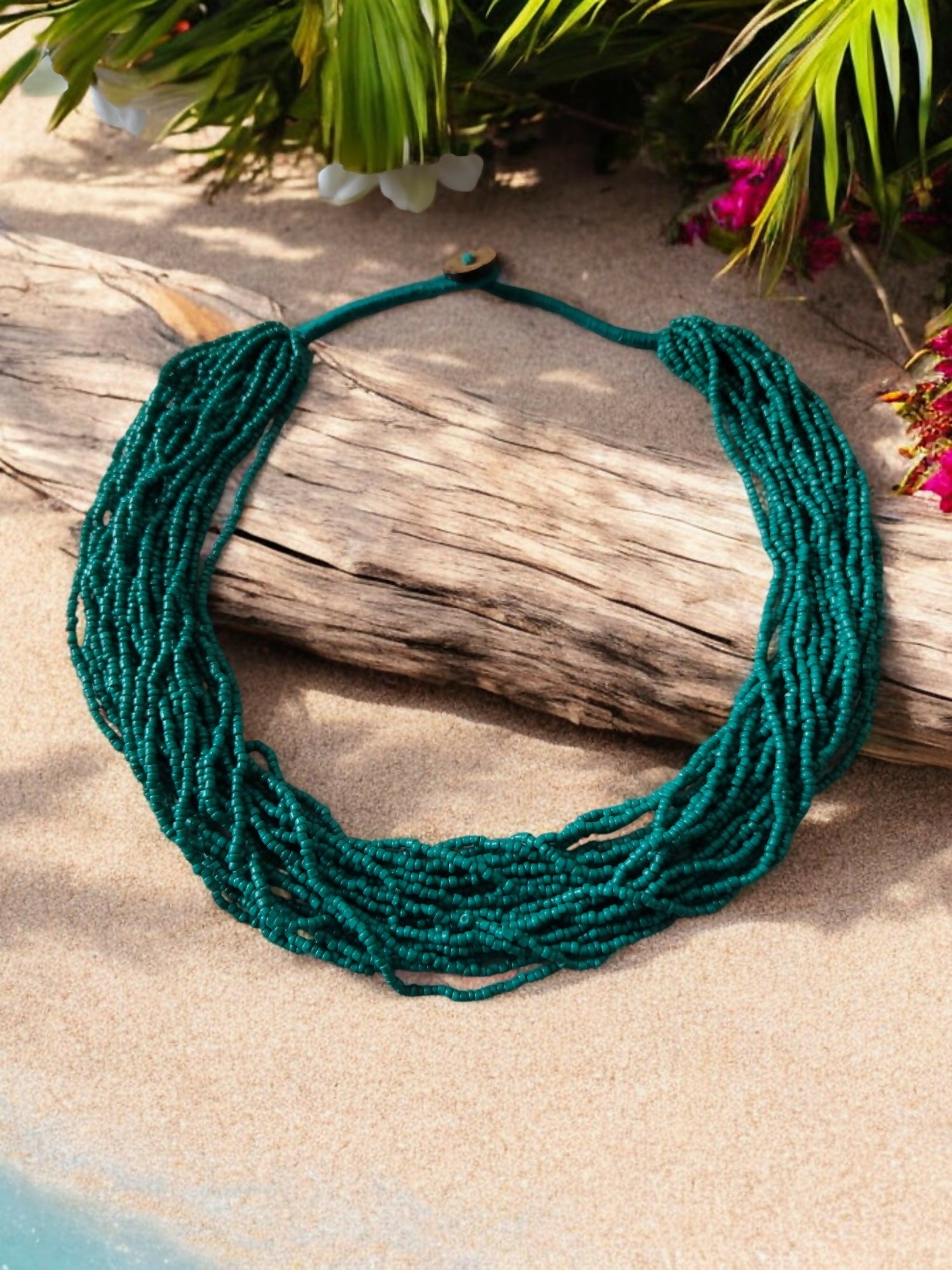 Inhanns Handmade Beaded Multilayer Necklace, 20 Layers - Sea Green - Distacart