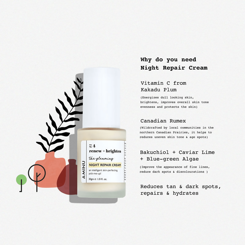 Aminu Night Repair Cream For Brightening & Even Skin Tone - Distacart