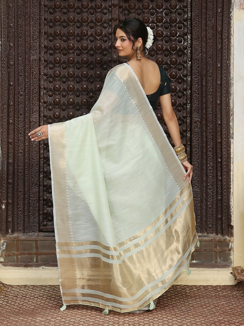 Astita Light Green Cotton Saree