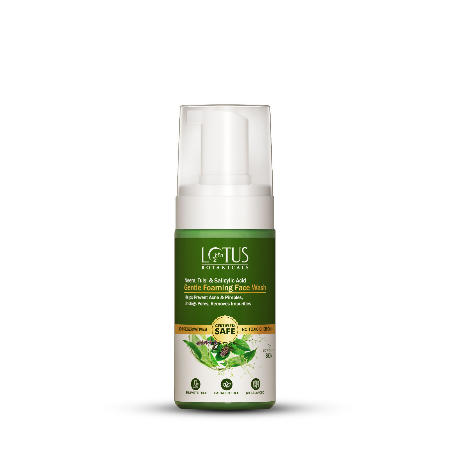 Lotus Botanicals Neem, Tulsi & Salicylic Acid Gentle Foaming Face Wash - Distacart