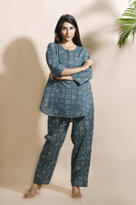 Thumbnail for Breathables Abstract Green Cotton Kurta & Pant Co-Ord Set - Dista