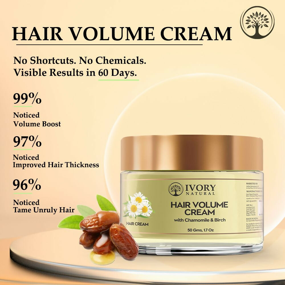 Ivory Natural Hair Volume Cream For Thicker, Fuller Looking Hair - Distacart