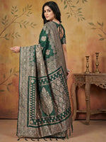 Thumbnail for Shree Shyam Fashion Green Silk Blend Saree - Distacart