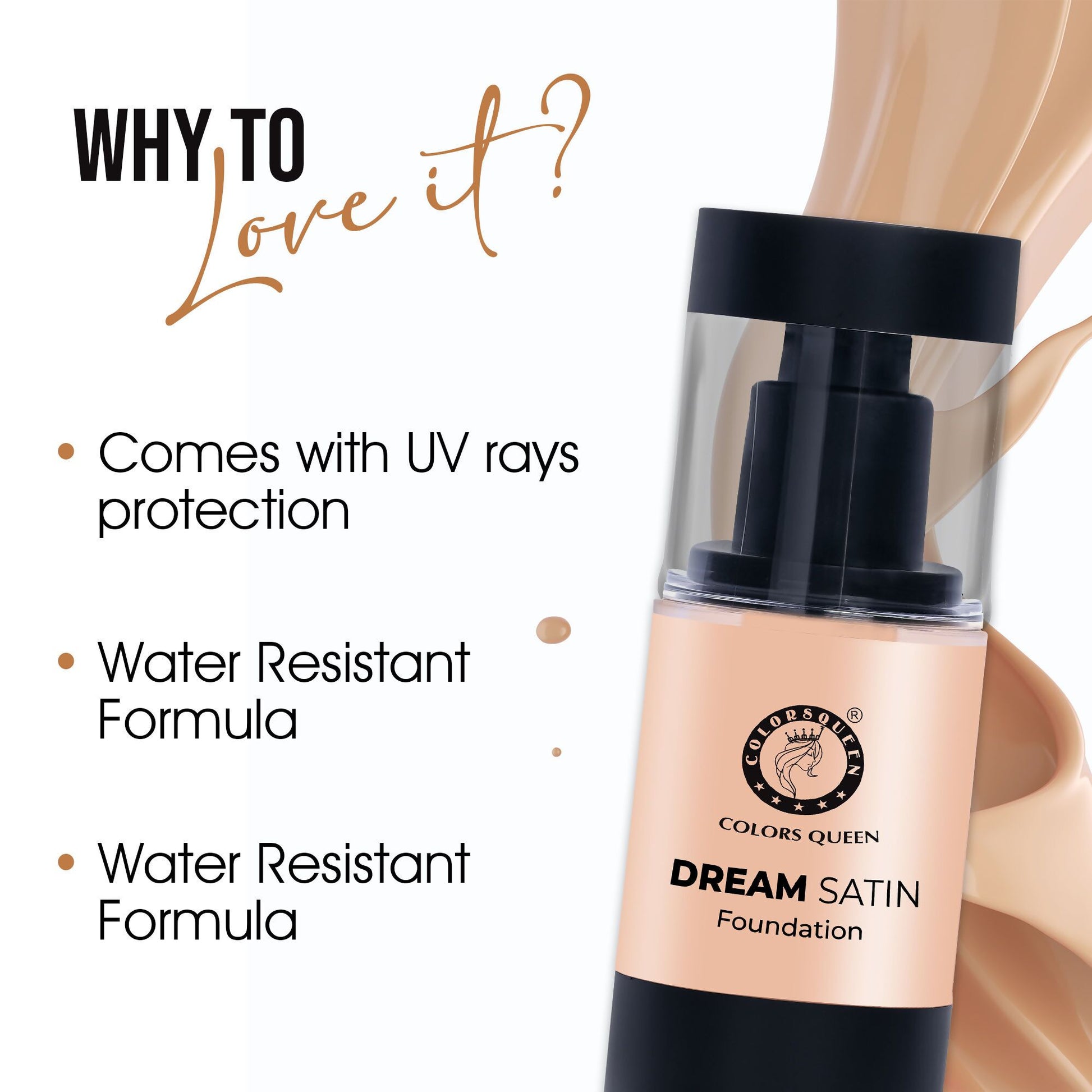 Colors Queen Dream Satin Foundation - 102 Ivory - Distacart
