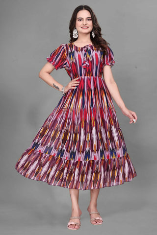 Preksha Creation Georgette Women Long Maxi Dress Type Gown