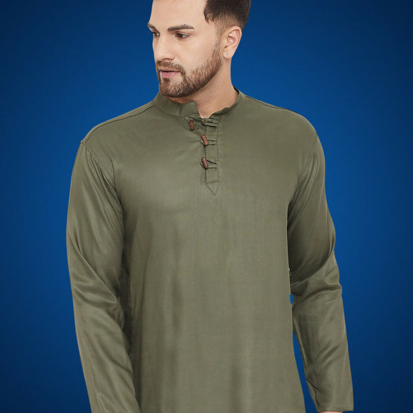 Even Apparels Men's Pure Cotton Green Kurta - Distacart