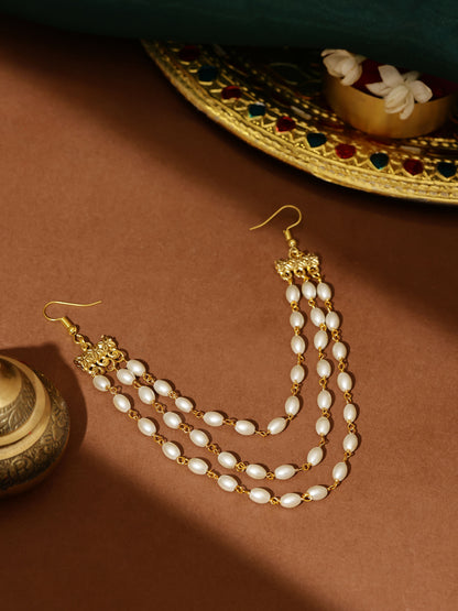 Ruby Raang Gold Pearl Hair Jewelry - Distacart