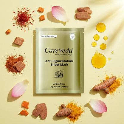 CareVeda Tone & Glow Anti Pigmentation Sheet Mask Suitable For All Skin Types - Dista