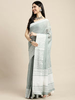 Thumbnail for Astita Linen Sea Green Saree