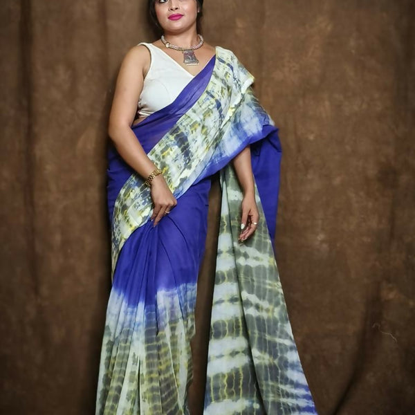 Exclusive Collection Violet Black Beautiful Super Soft Most Comfortable Pure Mul Cotton Saree