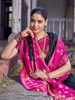 Thumbnail for Shree Shyam Fashion Black Soft Silk Saree - Distacart
