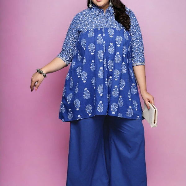 Ahalyaa Women's Traditional wear Tunic - Indigo blue - Distacart