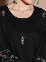 Thumbnail for Anouk Floral Embroidered Regular Thread Work Straight Kurta with Trousers & Dupatta