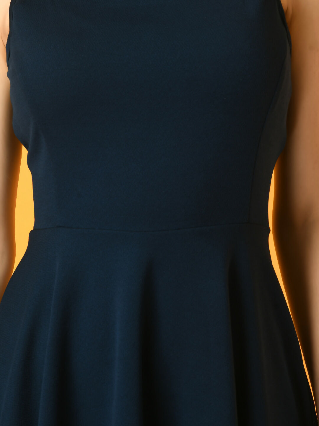 Myshka Women's Navy Blue Solid Party Dress - Distacart