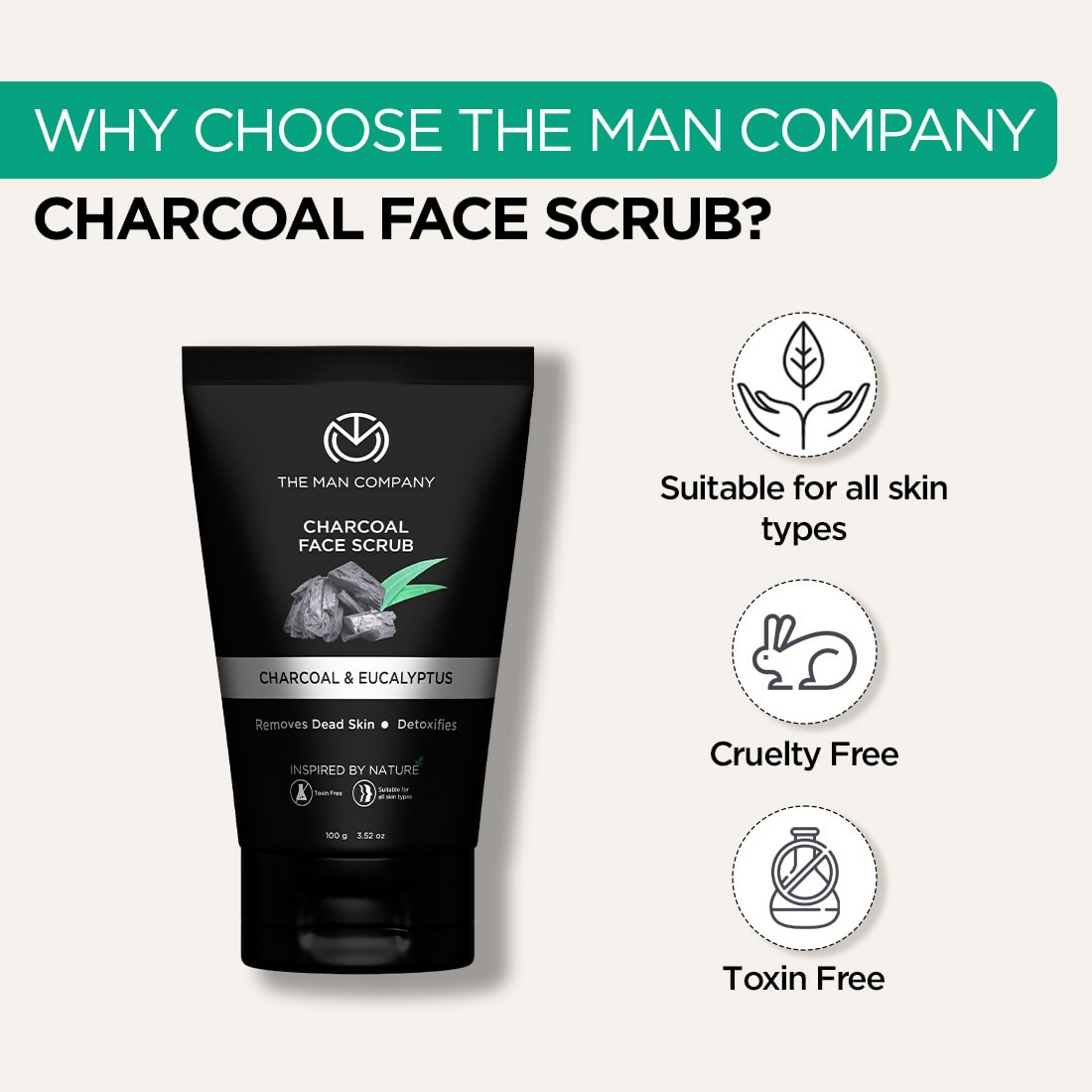 The Man Company Charcoal Tan Removal Face Scrub - Distacart