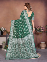 Thumbnail for Aastha Fashion Green Viscose Silk Handmade Original Bandhej Saree - Distacart