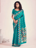 Thumbnail for Preksha Creation Banarasi Soft Silk Women Blue Saree - Distacart