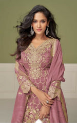 Thumbnail for Anaita Peach Real Shimmer Readymade Suit with Embroidery & Real Mirror Work - Distacart