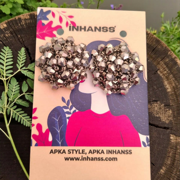 Inhanns Small Statement Studs Earrings - Gray - Distacart