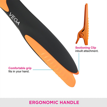 Vega Flat Brush With Clip, Black - Dista