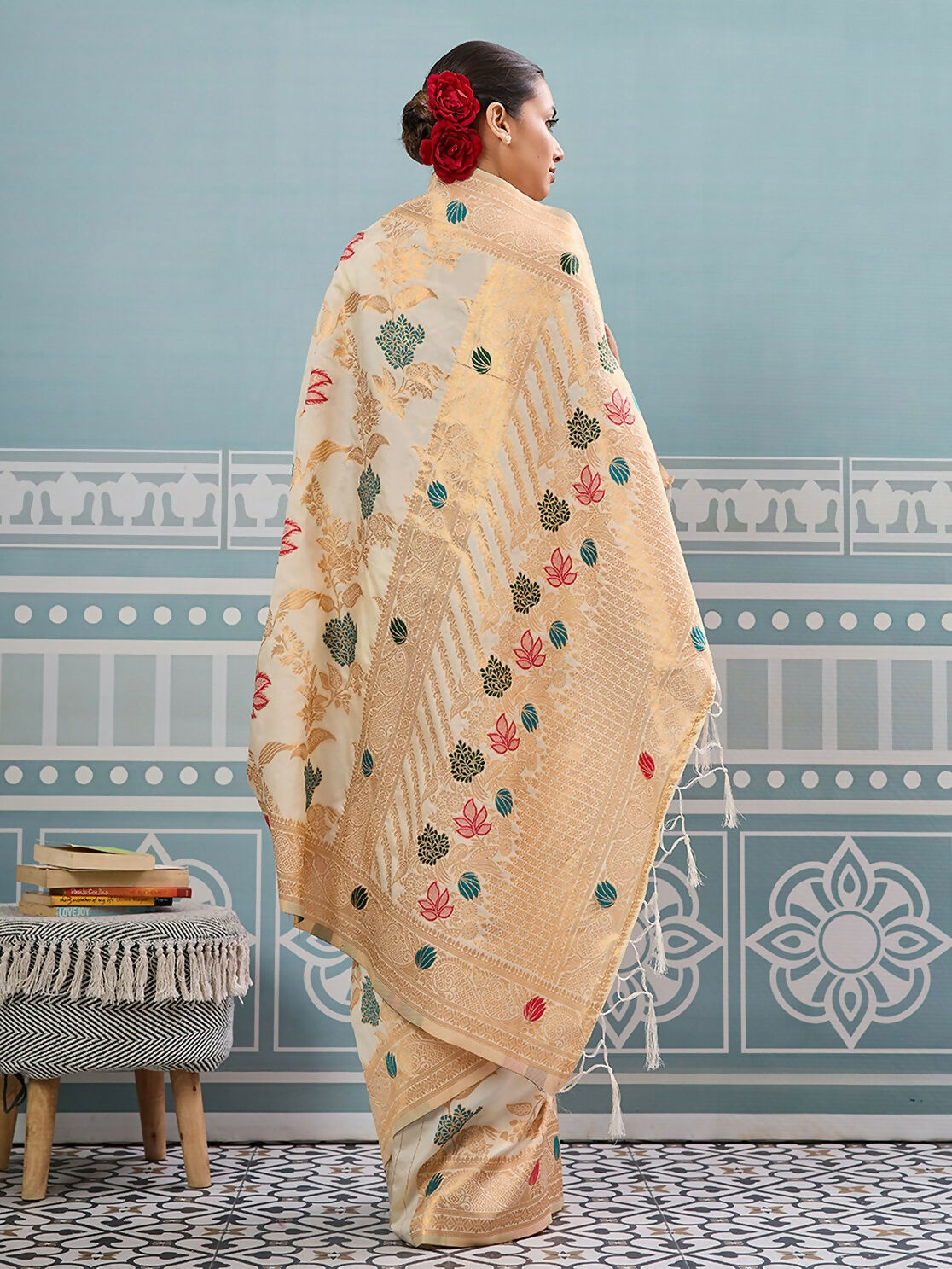 Astita Cream Silk Saree