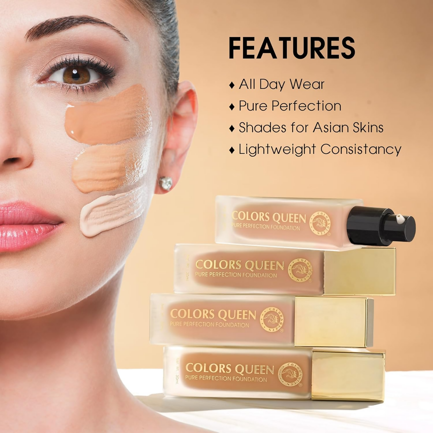 Colors Queen Pure Perfection Foundation – 02 Rose Blush - Distacart
