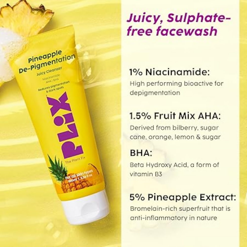 PLIX The Plant Fix Pineapple Trio With Cleanser, Body Wash & Cream - Distacart