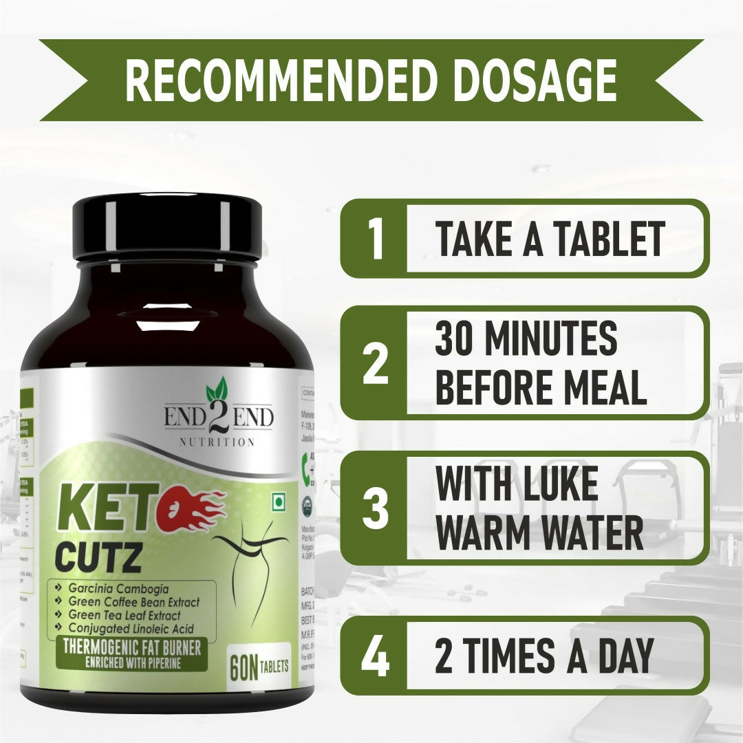 End2End Nutrition Keto Cutz Fat Burner For Weight Loss Tablets - Distacart