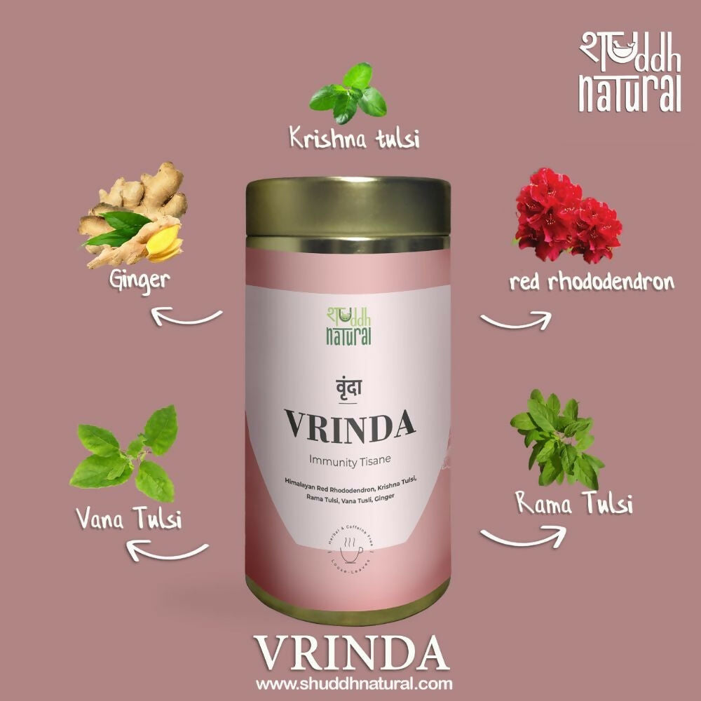 Shuddh Natural Cold Cough Relief Tea Vrinda Floral Tisane - Distacart