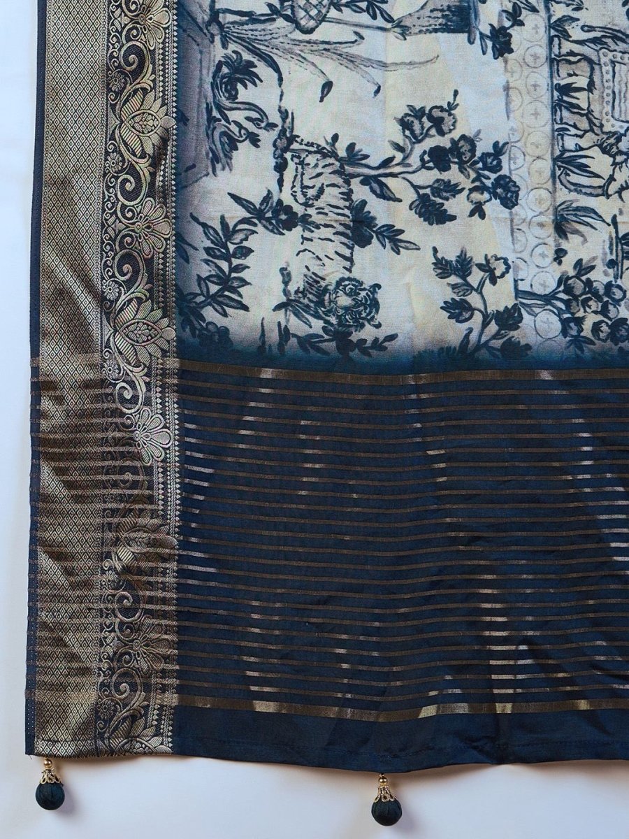 Anouk Ethnic Motifs Zari Silk Blend Sungudi Saree