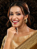 Ruby Raang Gold Polished Green Round Kundan Loops - Dista