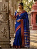 Thumbnail for Shree Shyam Fashion Blue Cotton Saree - Distacart