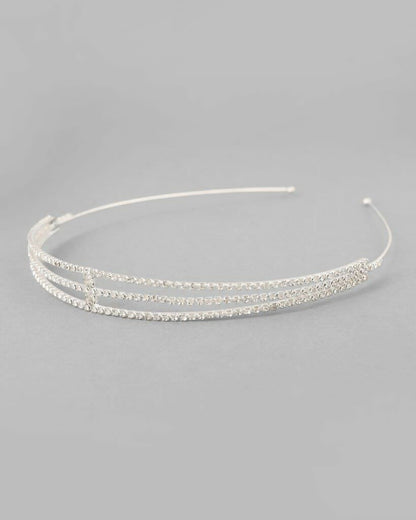 VOJ Silver Plated AD Stone Studded Hair Band - Distacart