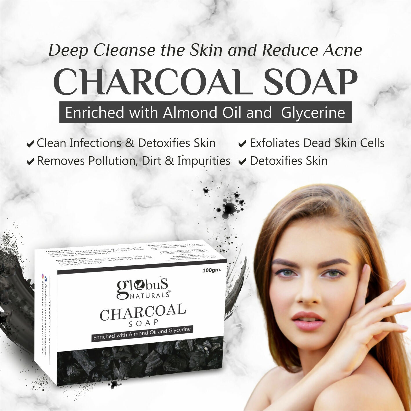 Globus Naturals Charcoal Soap - Distacart