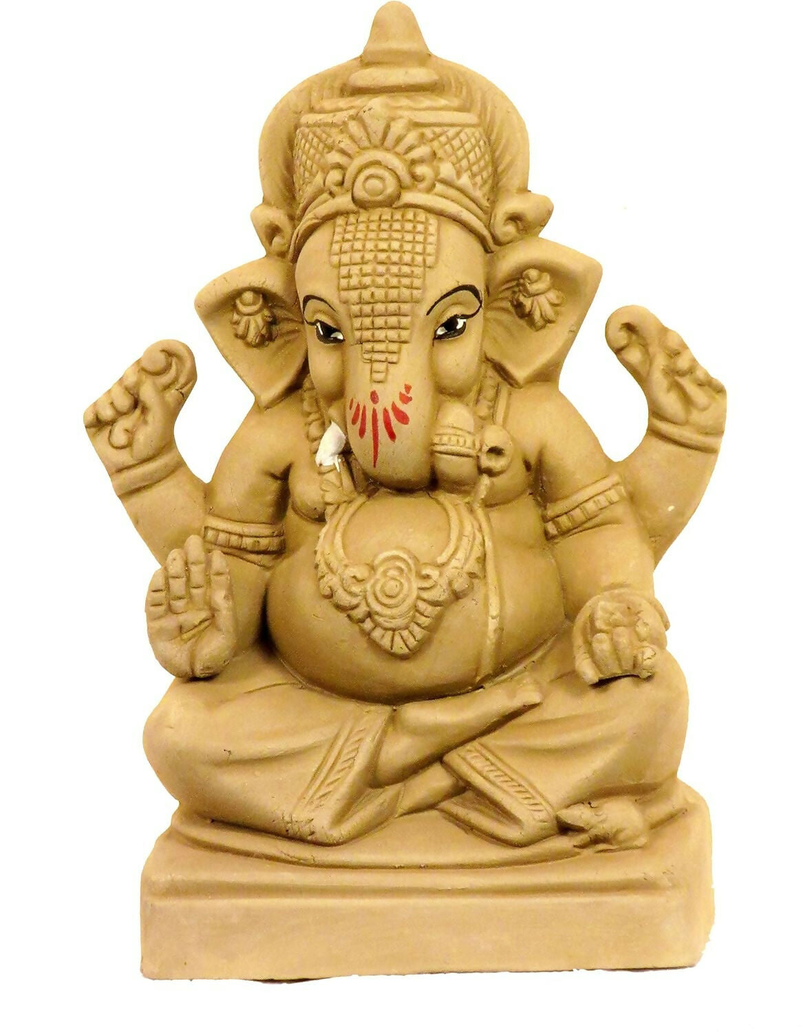Eco Friendly Clay Ganesh murti for Ganesh Chaturthi -7.4 Inch - Dista