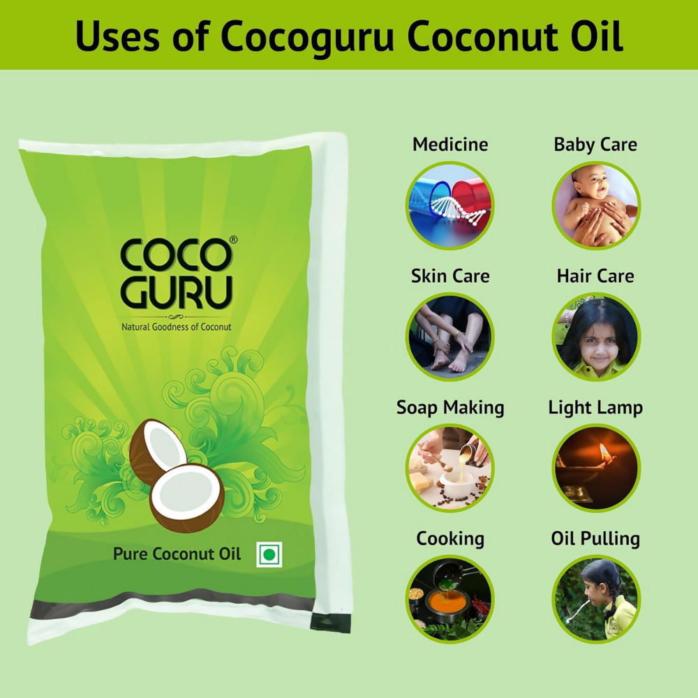 Cocoguru Coconut Oil Pouch (High Grade + Cold Pressed Combo) - Dista