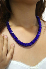 Thumbnail for Inhanns Noor-E-Jalwa – Handmade Crystal Bead Necklace / Necklace With Earrings -Adjustable - Blue - Distacart