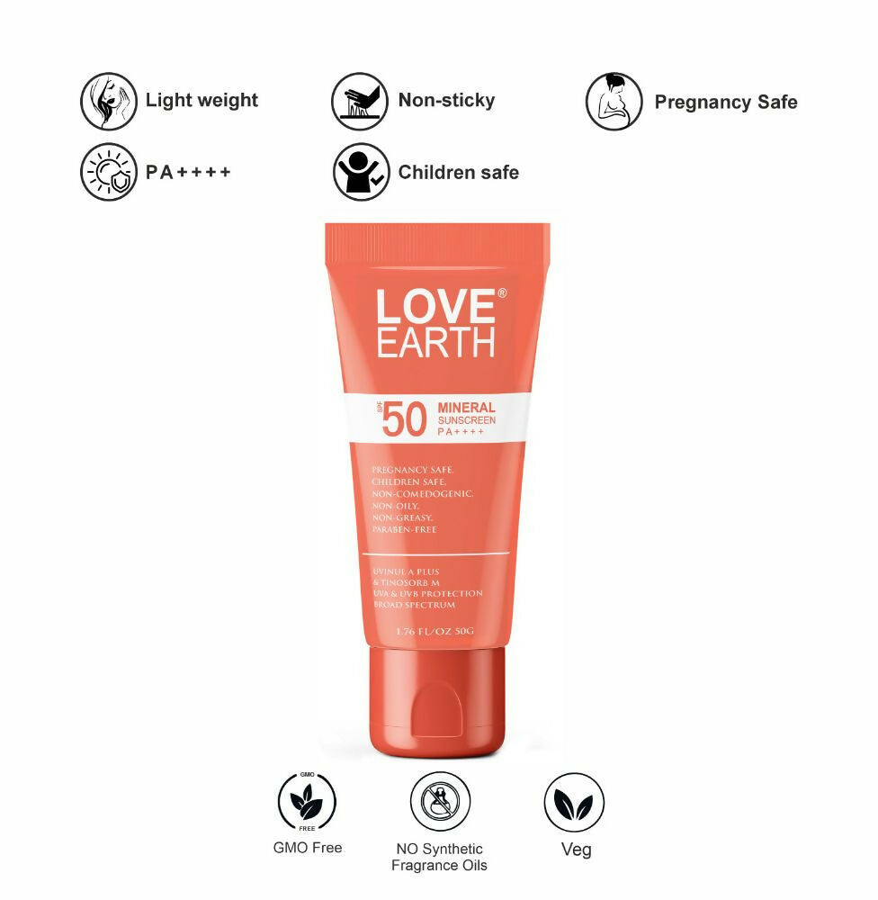 Love Earth Mineral Sunscreen White - Distacart