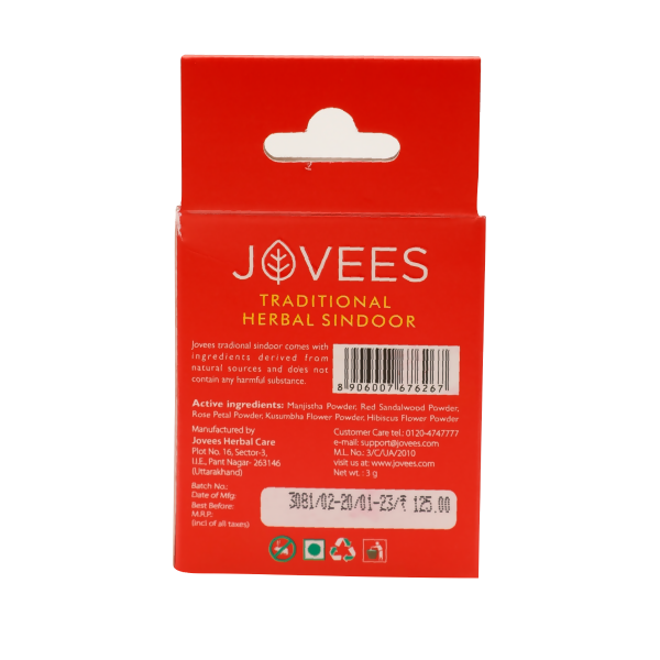 Jovees Traditional Dry Sindoor Bright, Long Lasting & Natural - Distacart