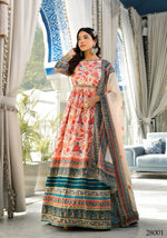 Thumbnail for Wedding Designer Multi Soft Dola Silk Anarkali suit with Dupatta - Sanj - Distacart