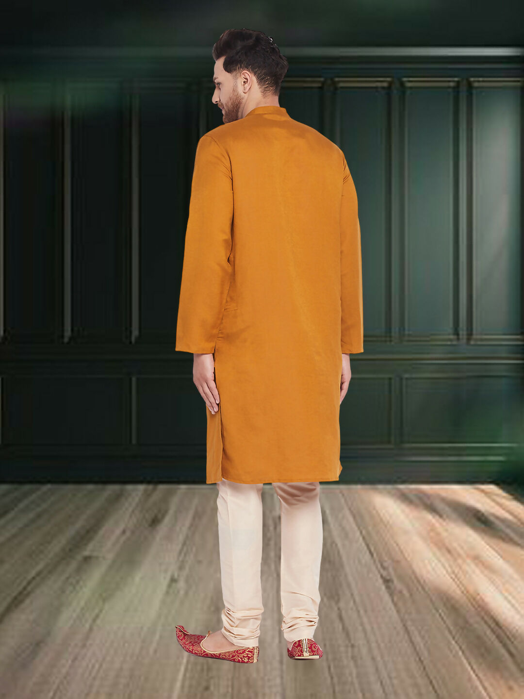 Even Apparels Men's Copper Coloured Linen Kurta - Distacart