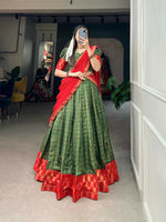 Thumbnail for Vastranavya South Indian Style Lehenga Choli - Green - Distacart