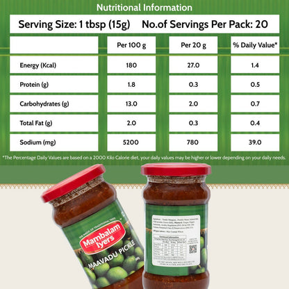 Mambalam Iyers Maavadu Pickle - Distacart