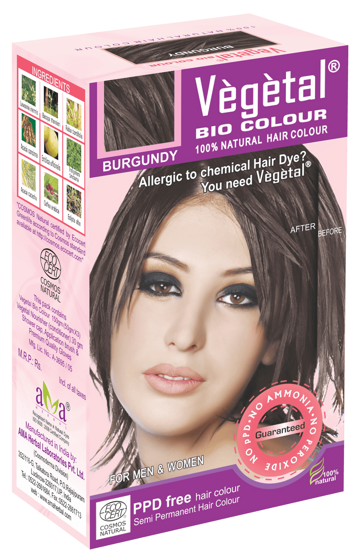 Vegetal Bio Colour Hair Color - Burgundy - Distacart